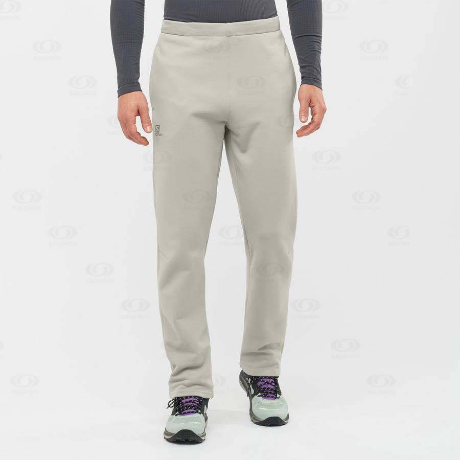 Beige Men's Salomon ESSENTIAL WARM FLEECE Pants | USA-L1627