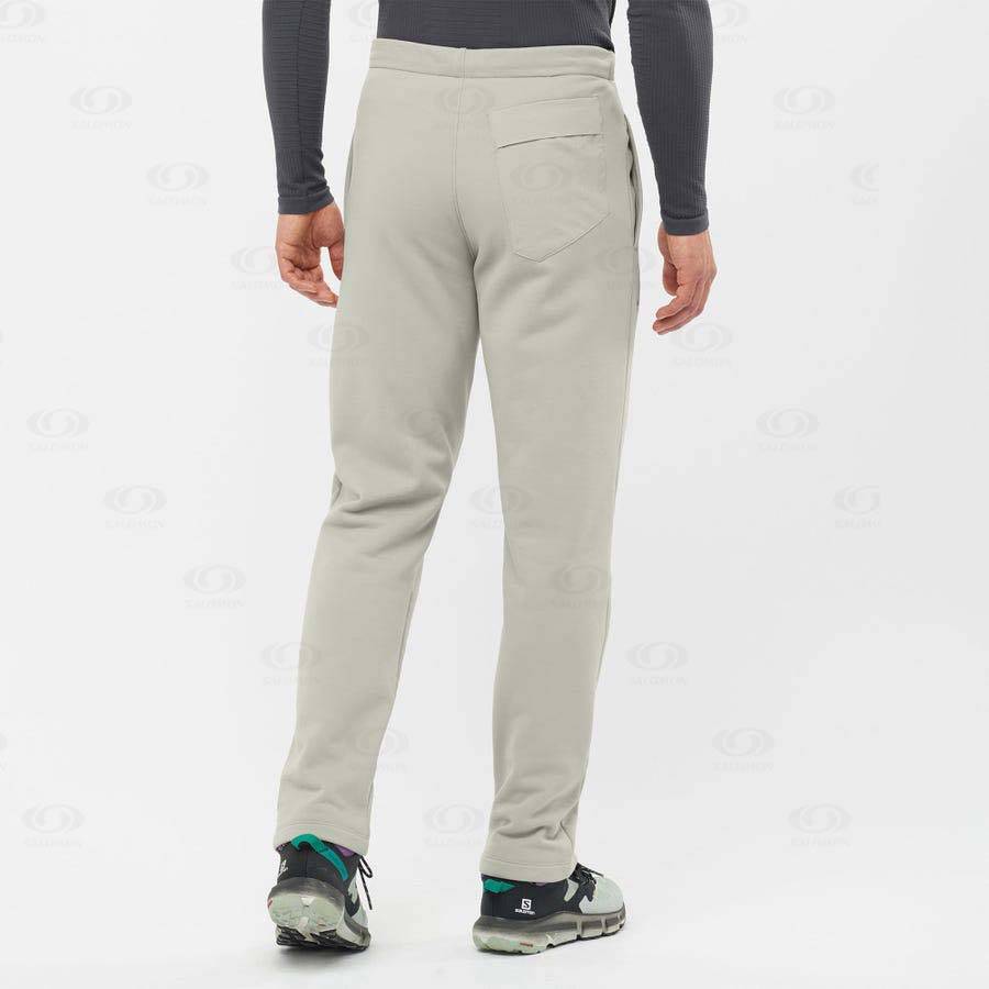 Beige Men's Salomon ESSENTIAL WARM FLEECE Pants | USA-L1627