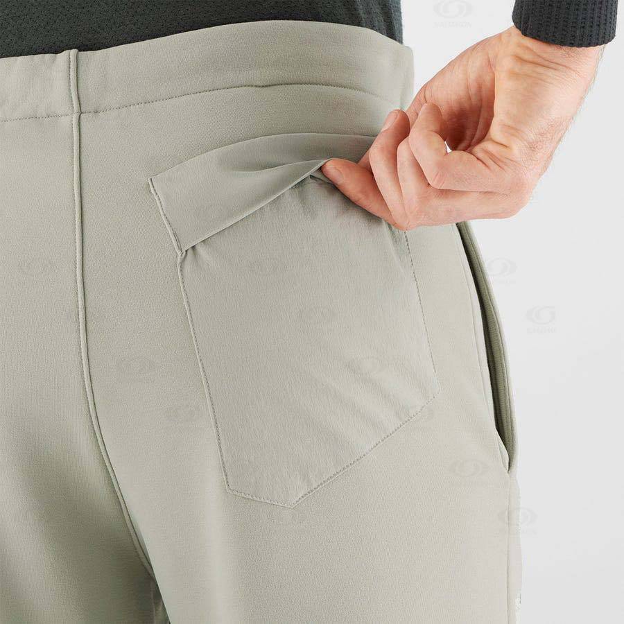 Beige Men's Salomon ESSENTIAL WARM FLEECE Pants | USA-L1627