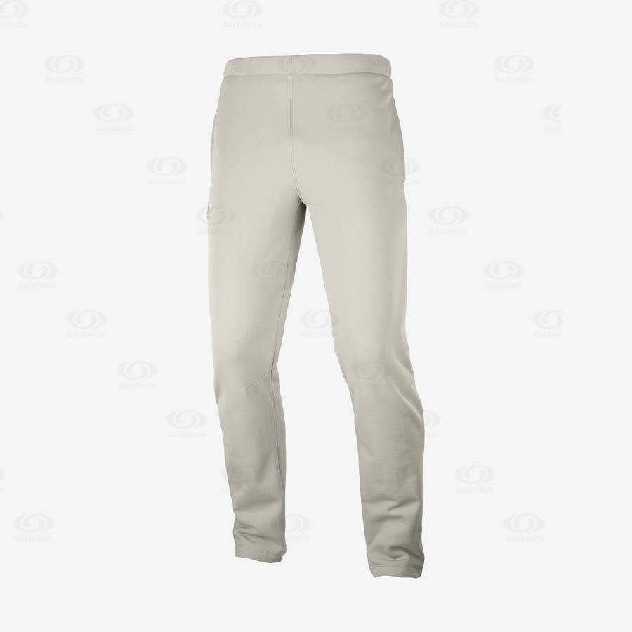 Beige Men\'s Salomon ESSENTIAL WARM FLEECE Pants | USA-L1627