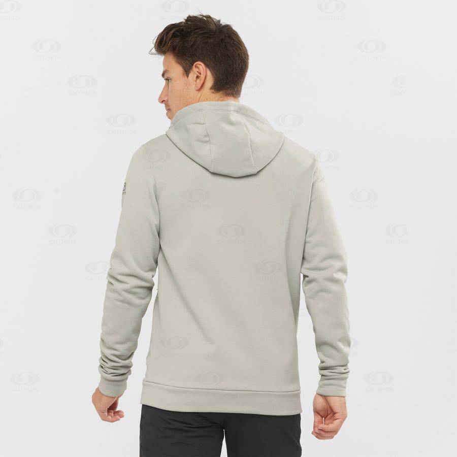 Beige Men's Salomon ESSENTIAL WARM FLEECE Hoodie | USA-O2412