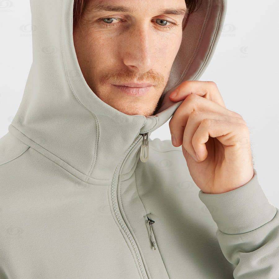 Beige Men's Salomon ESSENTIAL WARM FLEECE Hoodie | USA-O2412