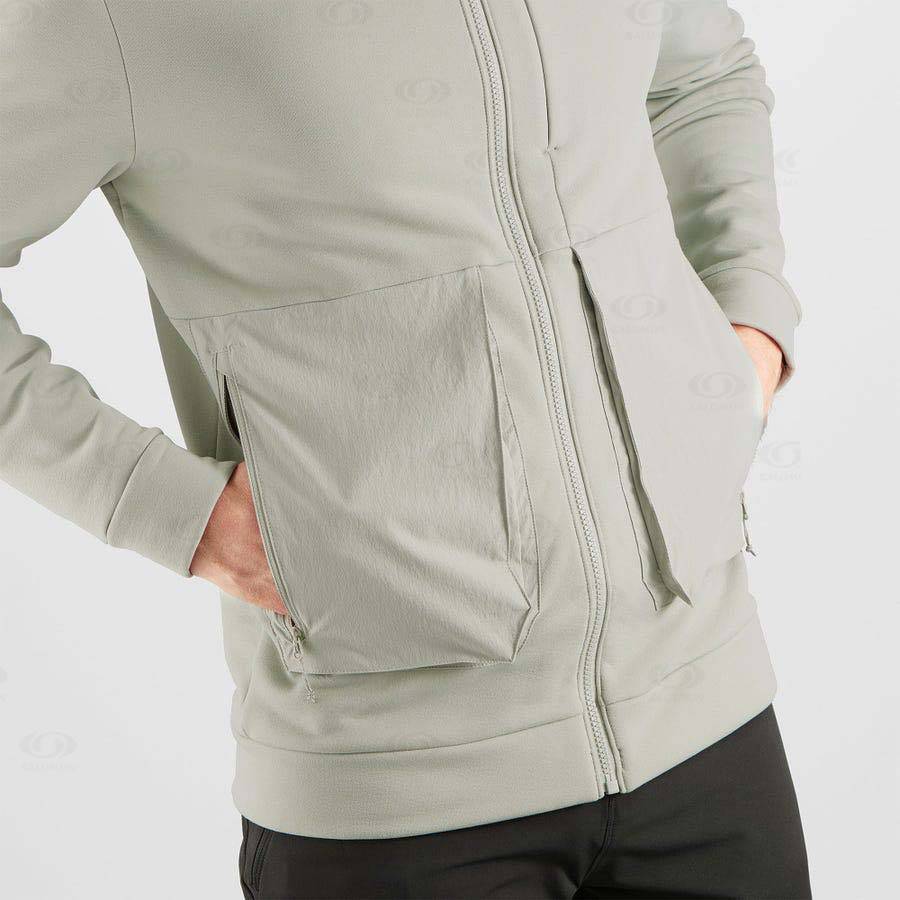 Beige Men's Salomon ESSENTIAL WARM FLEECE Hoodie | USA-O2412