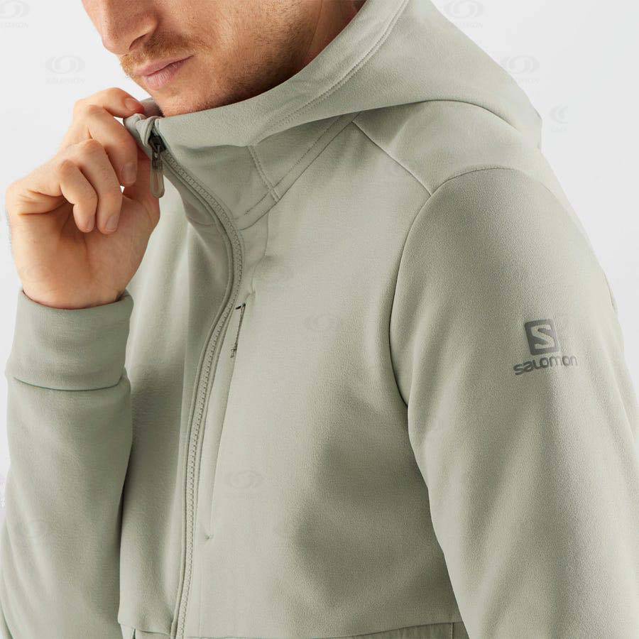 Beige Men's Salomon ESSENTIAL WARM FLEECE Hoodie | USA-O2412