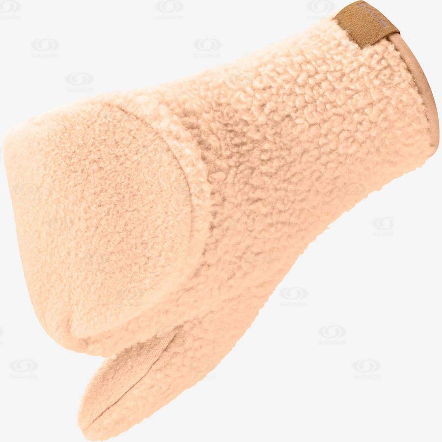 Beige Men's Salomon OUTLIFE FLEECE Gloves | USA-O1140