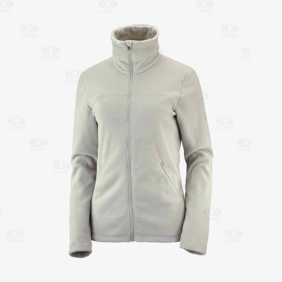 Beige Women\'s Salomon ESSENTIAL COSY FLEECE Hoodie | USA-S2297