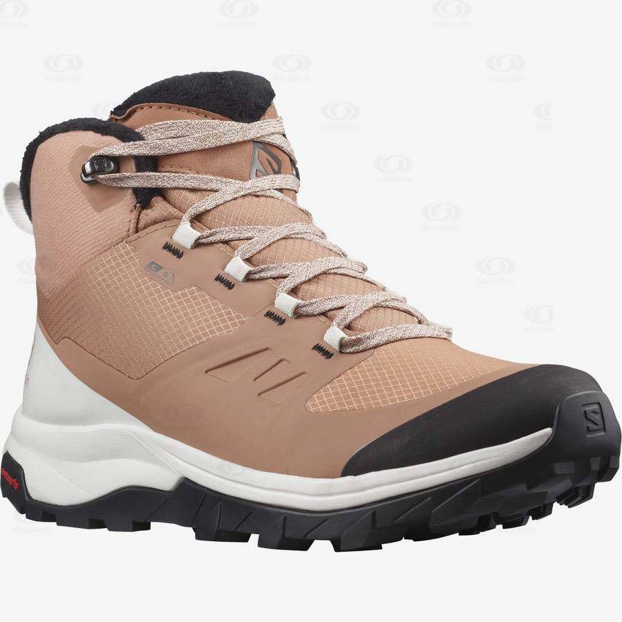 Beige Women's Salomon OUTSNAP CLIMASALOMON™ Waterproof Boots | USA-N2016