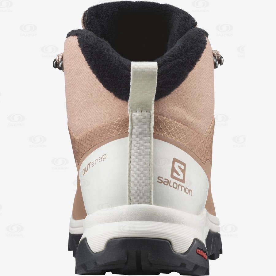 Beige Women's Salomon OUTSNAP CLIMASALOMON™ Waterproof Boots | USA-N2016