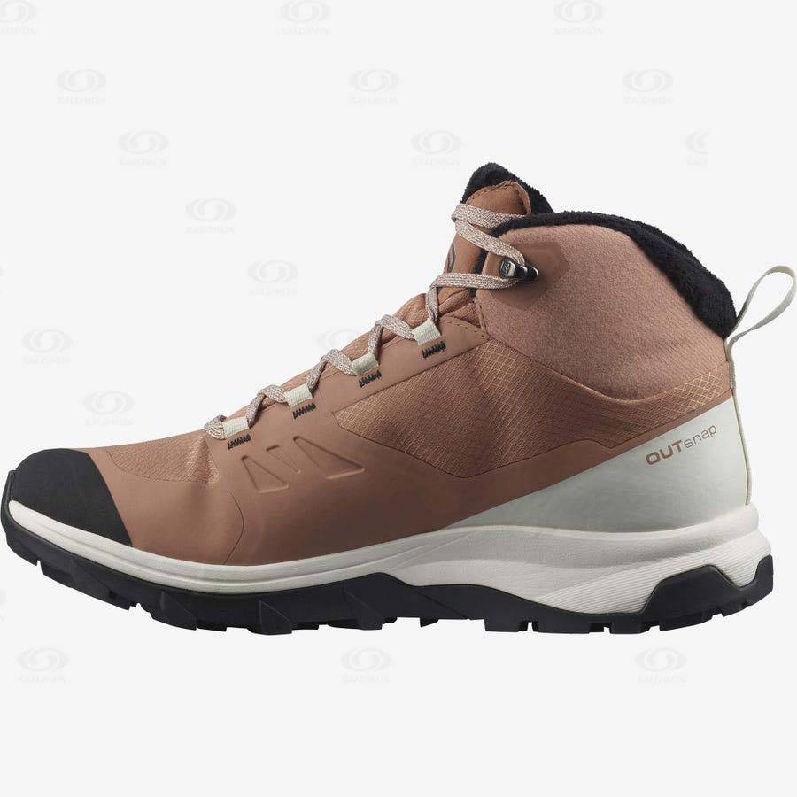 Beige Women's Salomon OUTSNAP CLIMASALOMON™ Waterproof Boots | USA-N2016