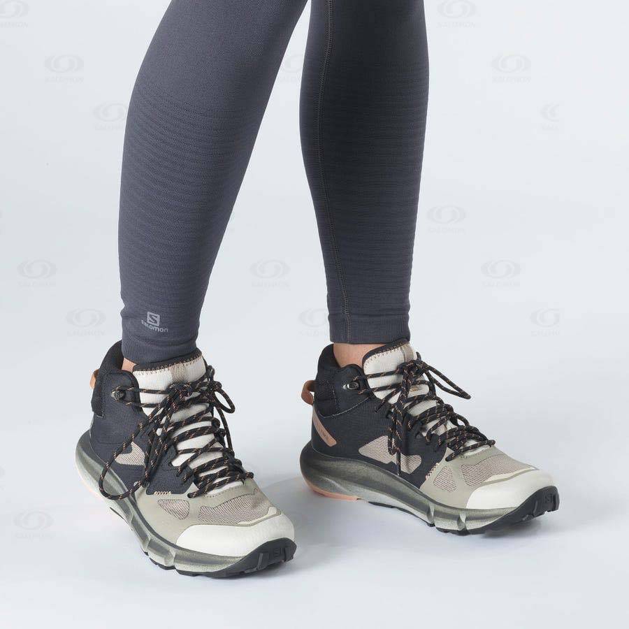 Beige Women's Salomon PREDICT HIKE MID GORE-TEX Waterproof Shoes | USA-O1096