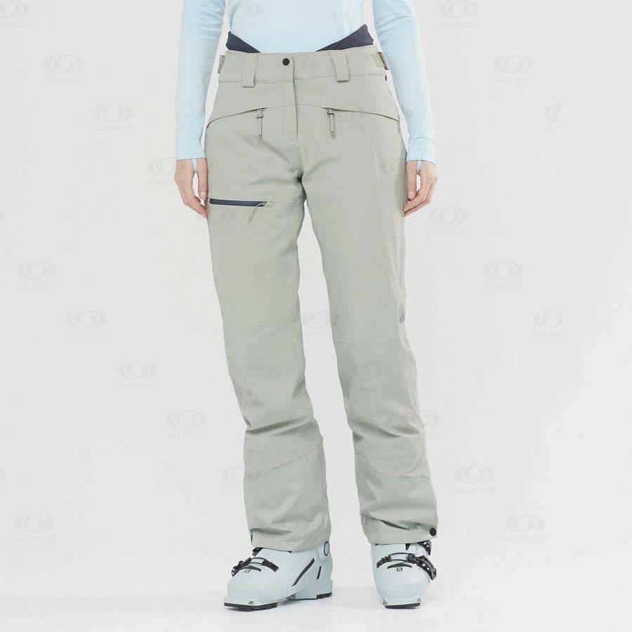 Beige Women's Salomon PROOF LIGHT Ski Pants | USA-W3280