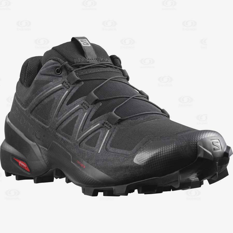 Black / Black Men's Salomon SPEEDCROSS 5 Trail Running Shoes | USA-L2327