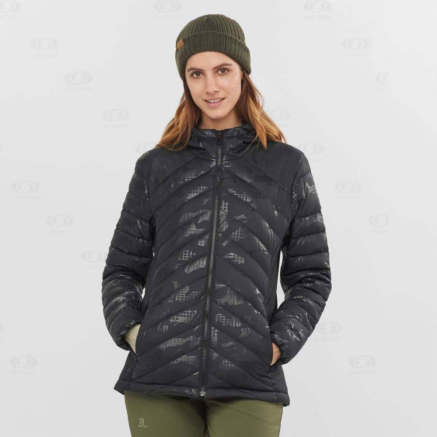 Black / Black Women's Salomon ESSENTIAL XWARM DOWN Insulated Jackets | USA-L1039