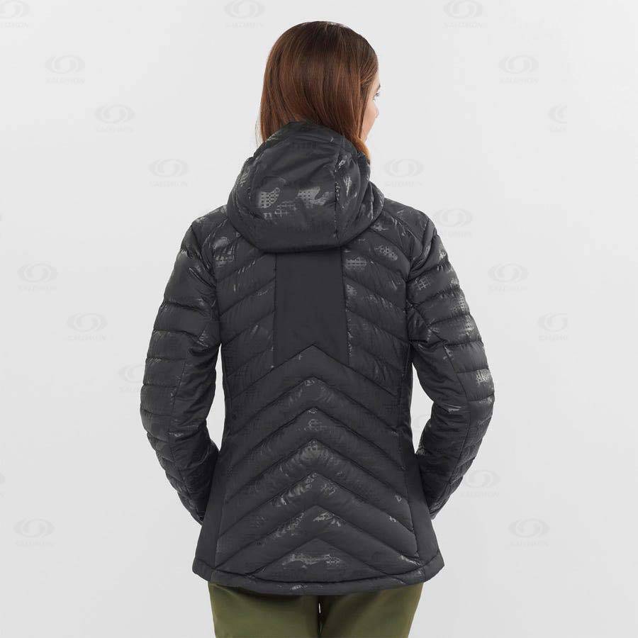 Black / Black Women's Salomon ESSENTIAL XWARM DOWN Insulated Jackets | USA-L1039