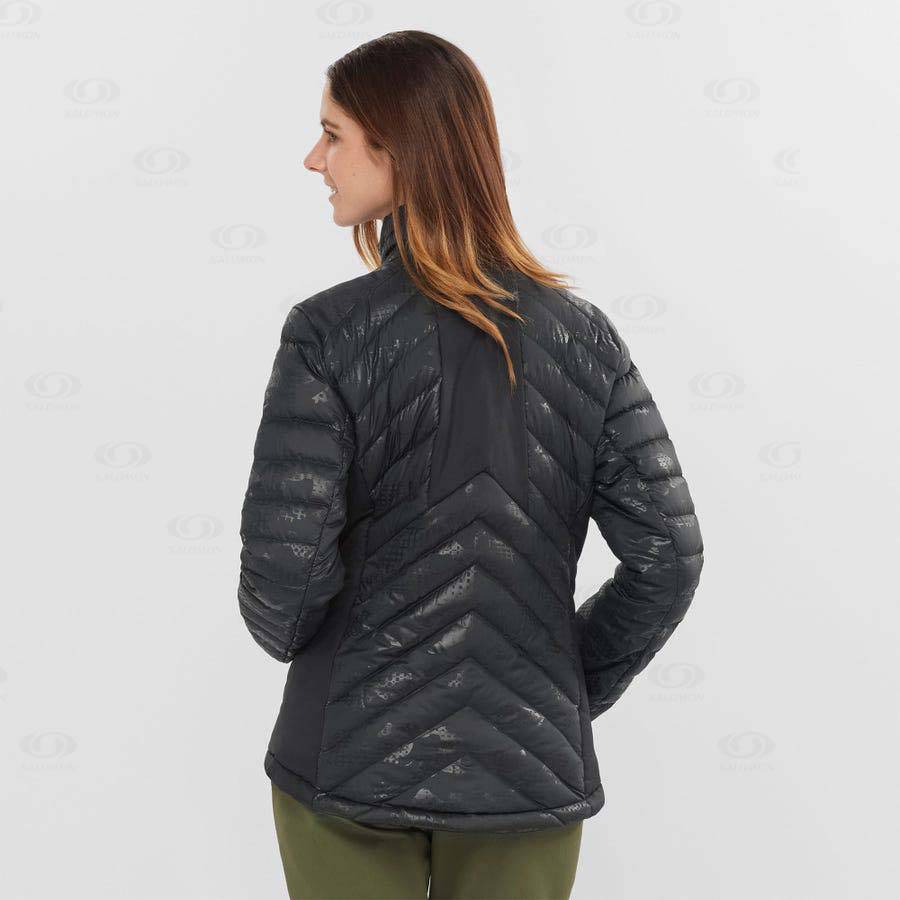 Black / Black Women's Salomon ESSENTIAL XWARM DOWN Insulated Jackets | USA-M2518