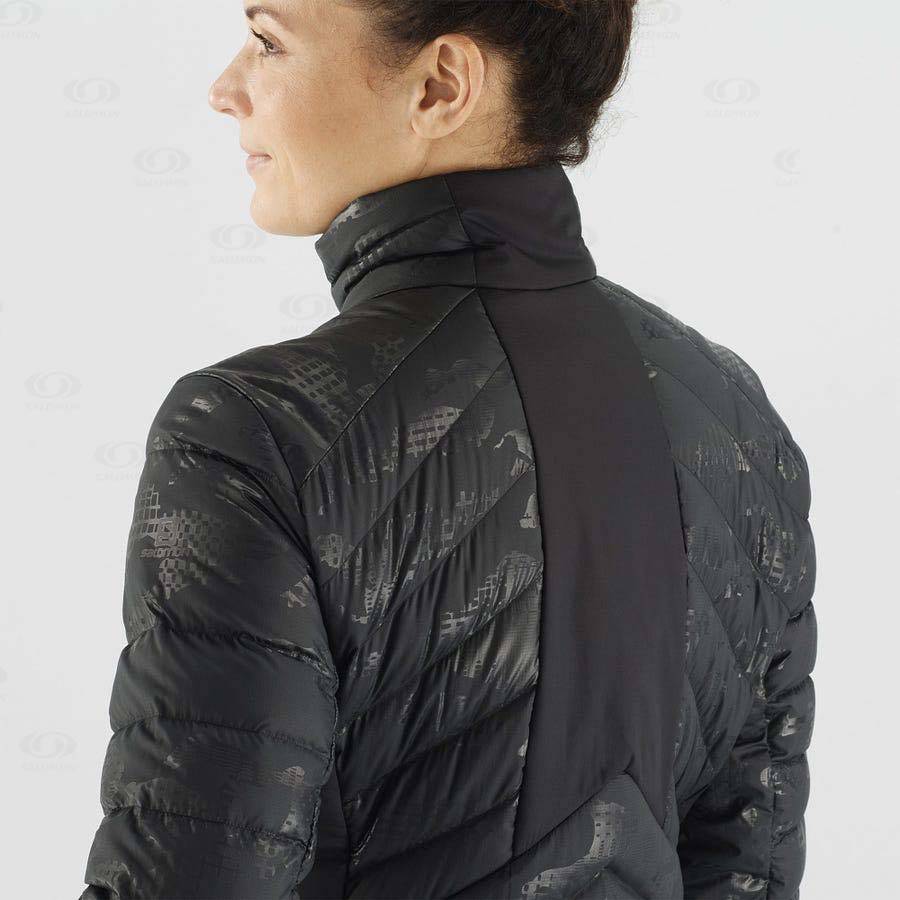 Black / Black Women's Salomon ESSENTIAL XWARM DOWN Insulated Jackets | USA-M2518