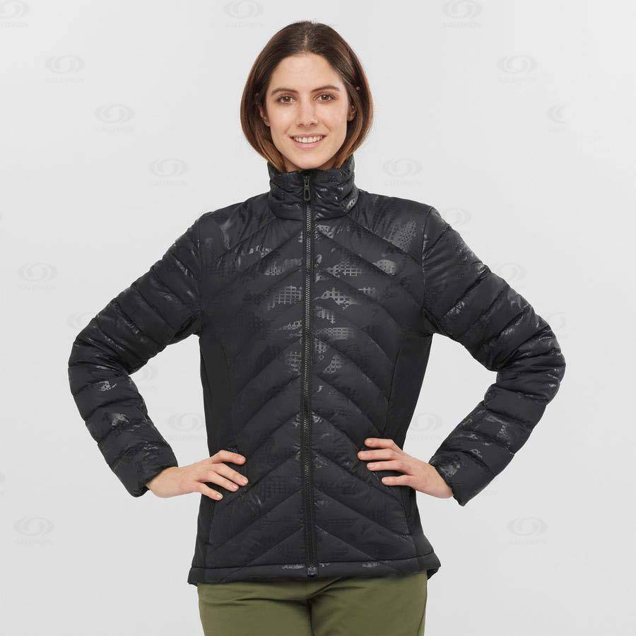 Black / Black Women's Salomon ESSENTIAL XWARM DOWN Insulated Jackets | USA-M2518