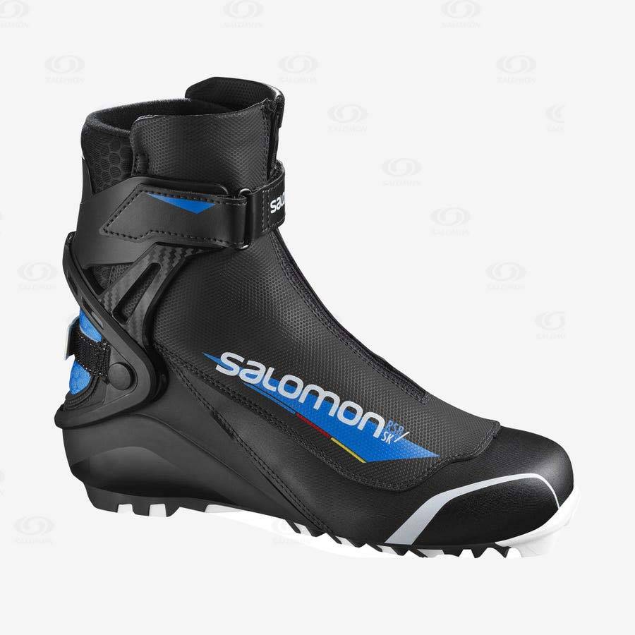 Black / Blue Men\'s Salomon RS8 PILOT Ski Boots | USA-M1517