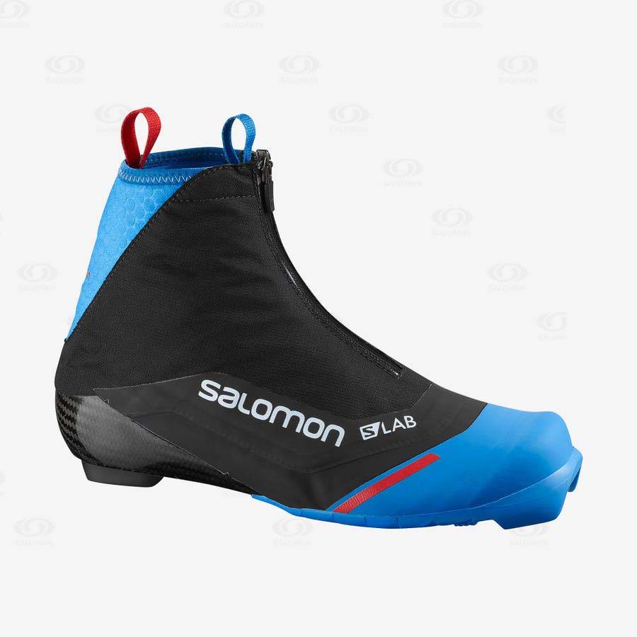 Black / Blue Men\'s Salomon S/LAB CARBON CLASSIC PROLINK Ski Boots | USA-M2084