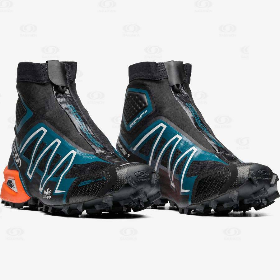 Black / Blue / Orange Men's Salomon SNOWCROSS ADVANCED Sneakers | USA-O2099