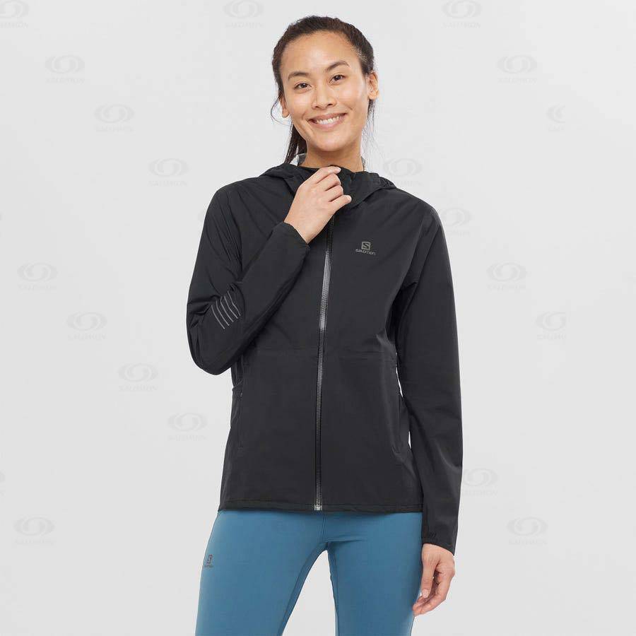 Black / Blue Women's Salomon BONATTI WATERPROOF Waterproof Jackets | USA-W3670