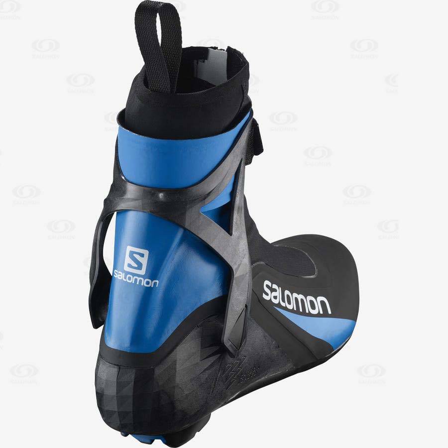 Black / Blue Women's Salomon S/RACE CARBON SKATE PROLINK Waterproof Boots | USA-L2187