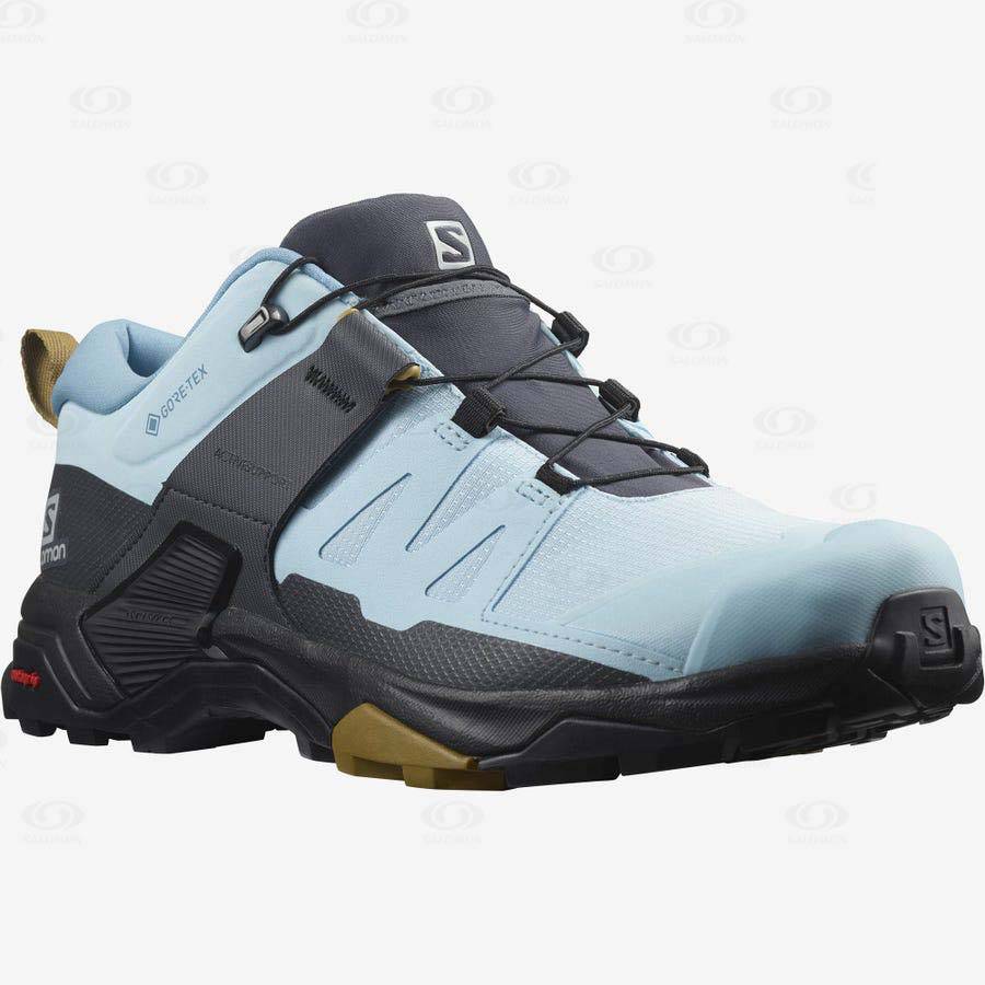 Black / Blue Women's Salomon X ULTRA 4 GORE-TEX Waterproof Shoes | USA-A1710