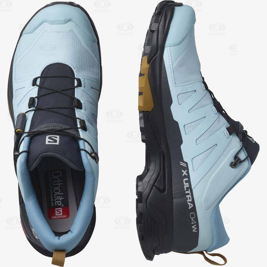 Black / Blue Women's Salomon X ULTRA 4 GORE-TEX Waterproof Shoes | USA-A1710