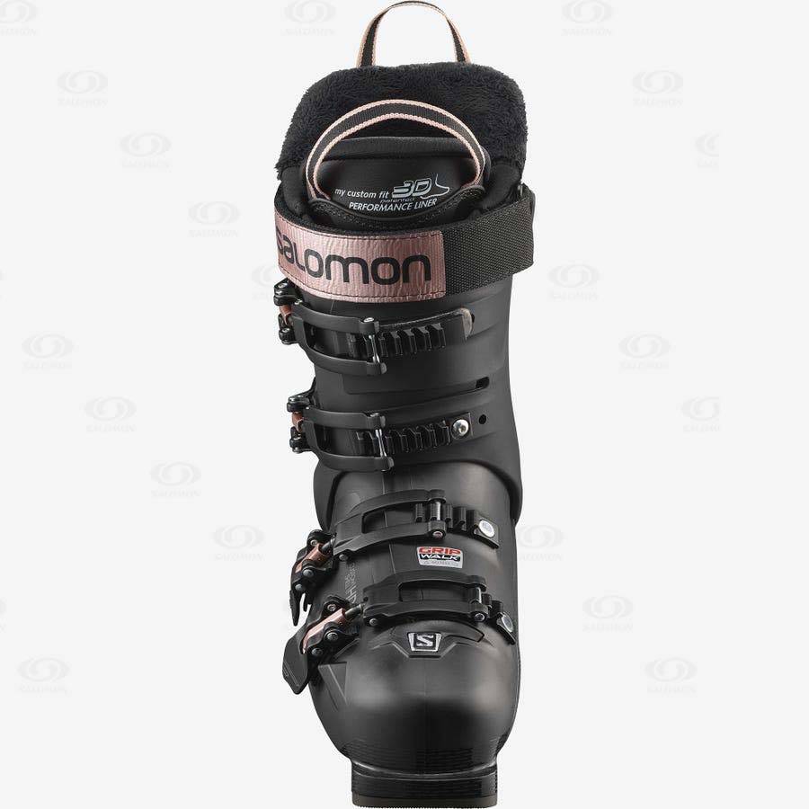 Black / Gold Women's Salomon S/PRO 90 Ski Boots | USA-A1185