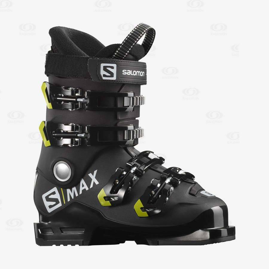 Black / Green Kids\' Salomon S/MAX 60 RT Ski Boots | USA-W2550