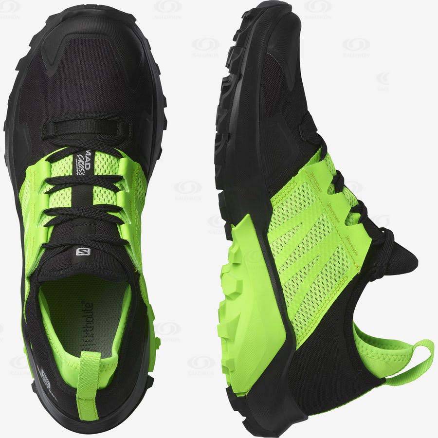 Black / Green Men's Salomon MADCROSS Trail Running Shoes | USA-N2289