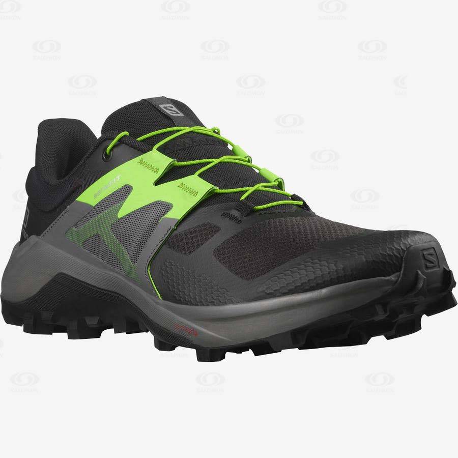 Black / Green Men's Salomon WILDCROSS 2 Trail Running Shoes | USA-W1440