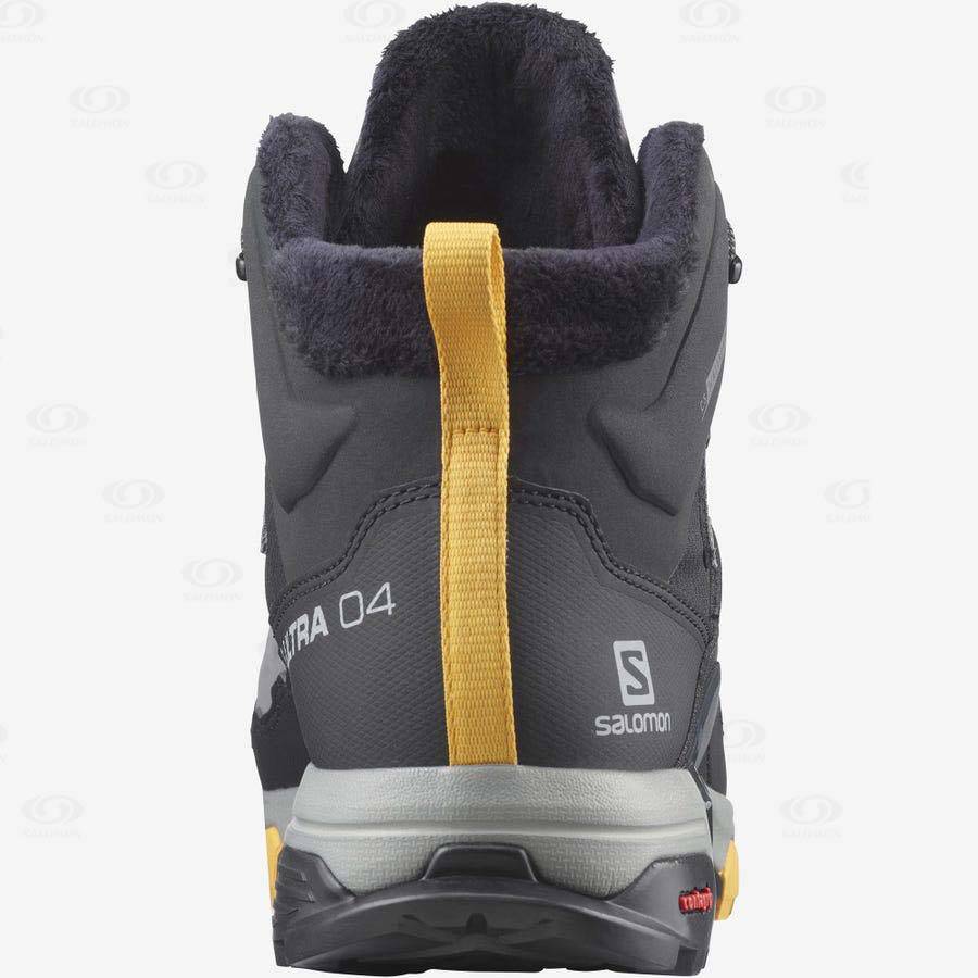 Black / Grey Men's Salomon X ULTRA 4 MID WINTER THINSULATE™ CLIMASALOMON™ WATERPROOF Winter Boots | USA-O2461