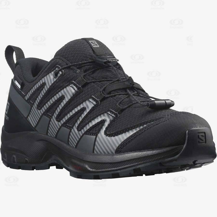 Black Kids' Salomon XA PRO V8 CLIMASALOMON™ Waterproof Shoes | USA-L1641