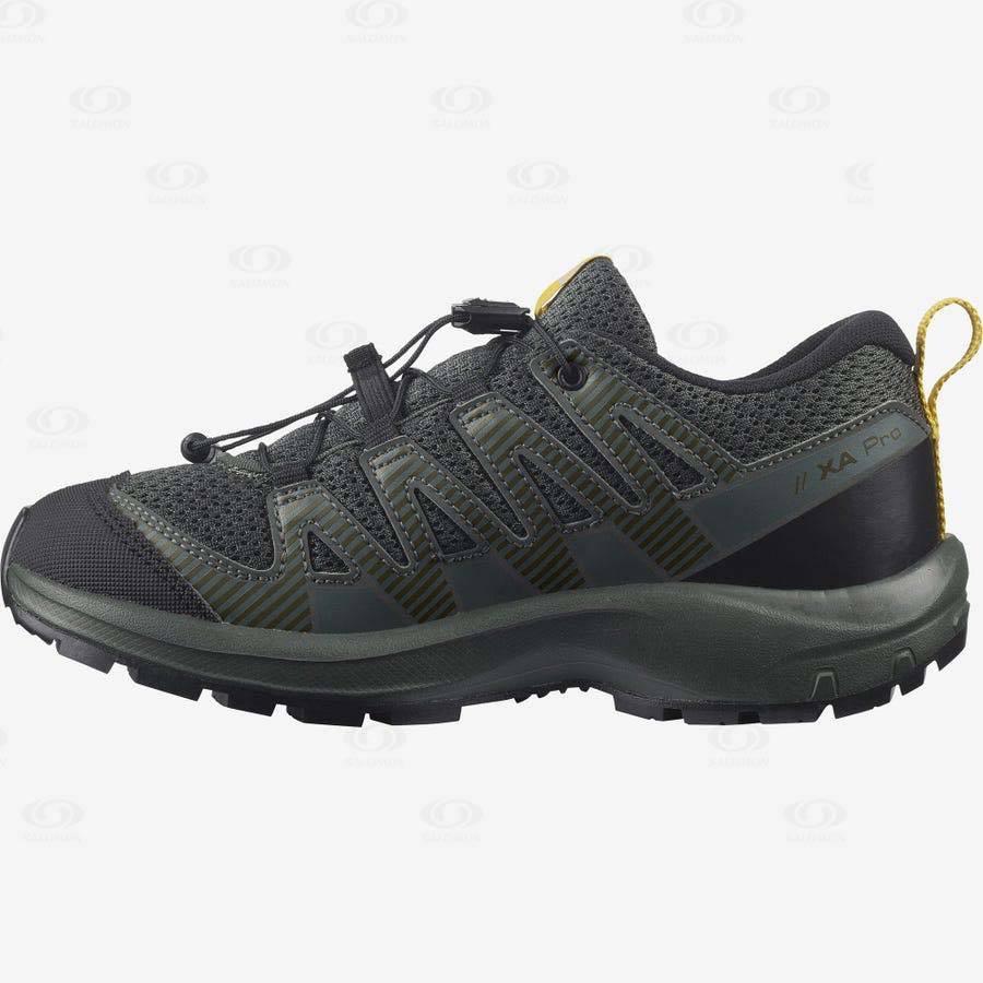 Black Kids' Salomon XA PRO V8 Hiking Shoes | USA-M1818