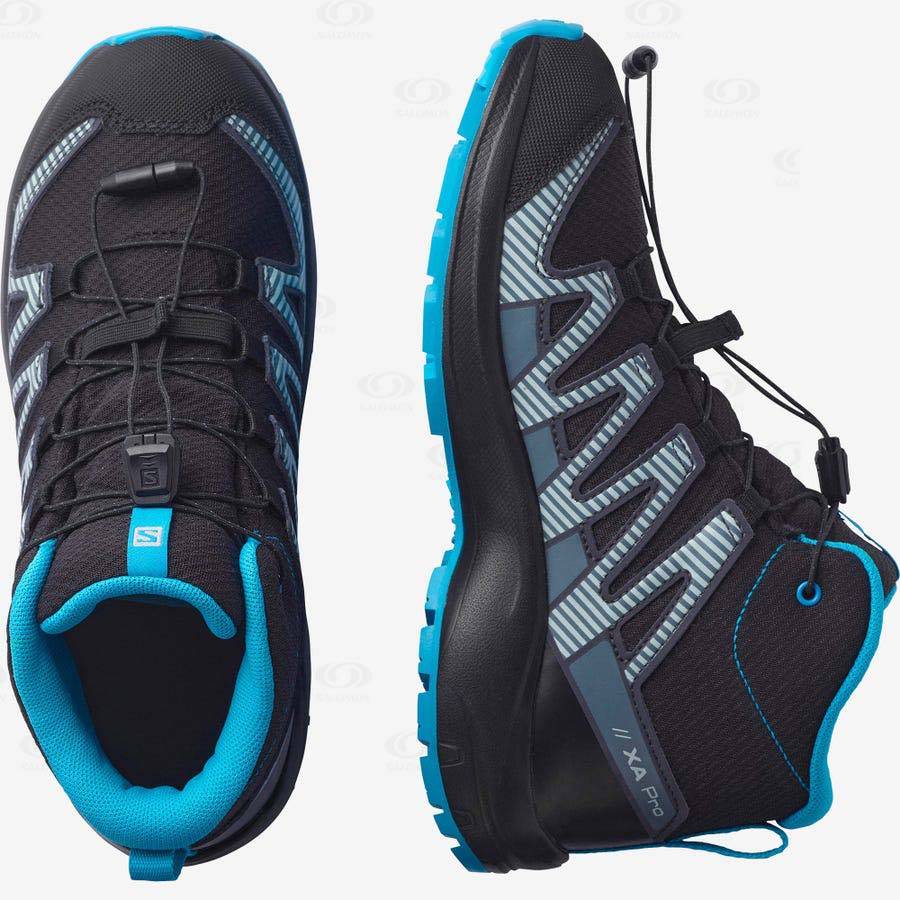 Black Kids' Salomon XA PRO V8 MID CLIMASALOMON™ Waterproof Shoes | USA-L2264