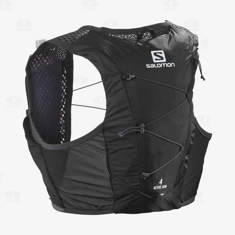 Black Men's Salomon ACTIVE SKIN 4 Running Packs | USA-O1350