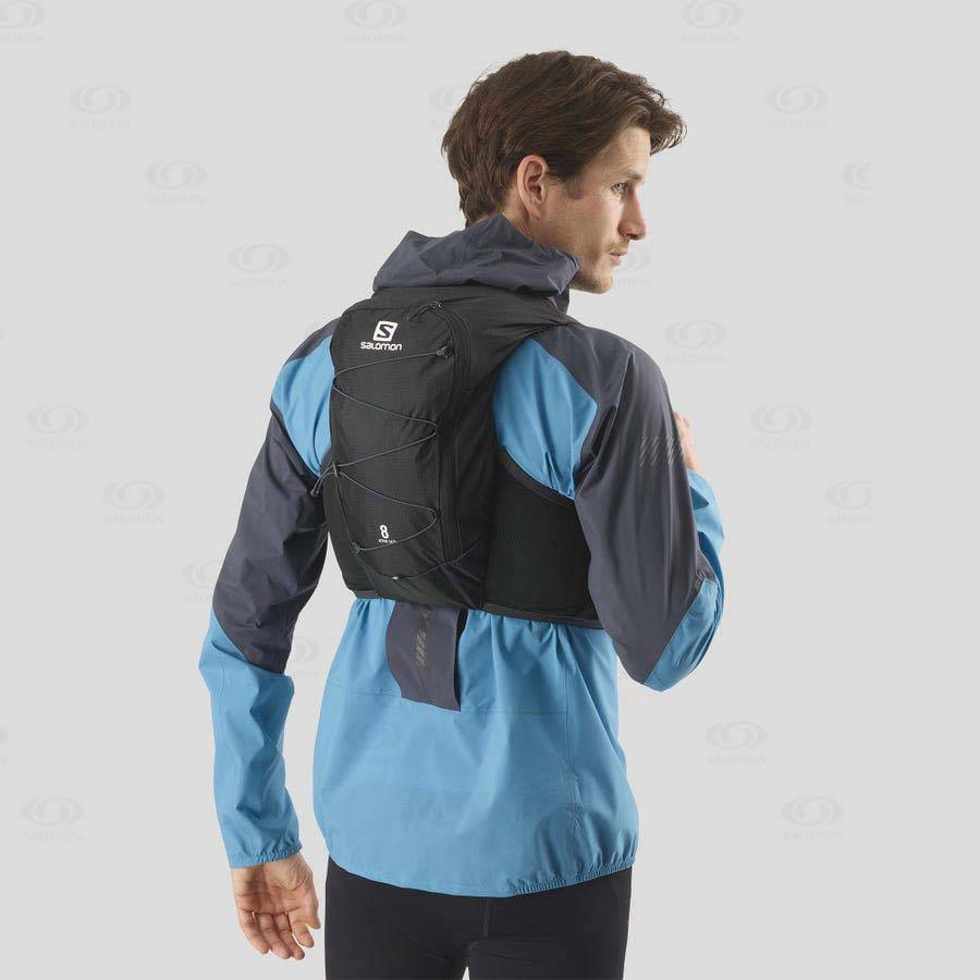 Black Men's Salomon ACTIVE SKIN 8 Running Packs | USA-L1137