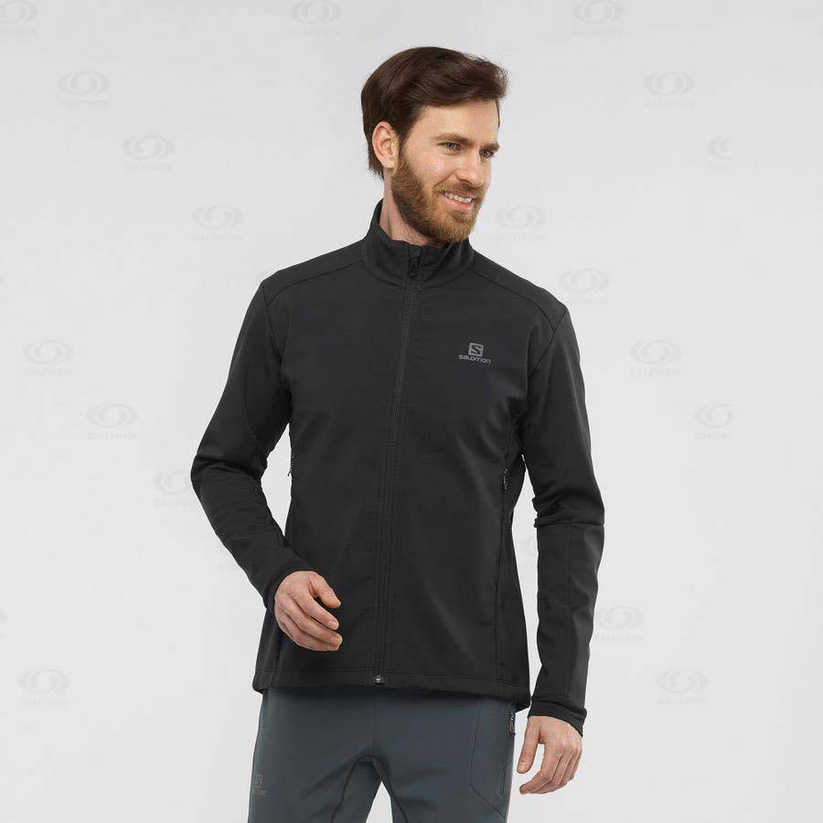 Black Men's Salomon AGILE SOFTSHELL Softshell Jackets | USA-O1385