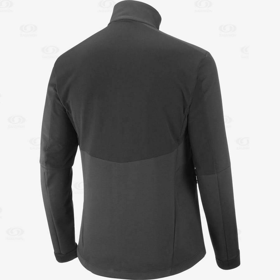 Black Men's Salomon AGILE SOFTSHELL Softshell Jackets | USA-O1385