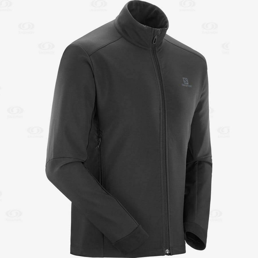 Black Men's Salomon AGILE SOFTSHELL Softshell Jackets | USA-O1385