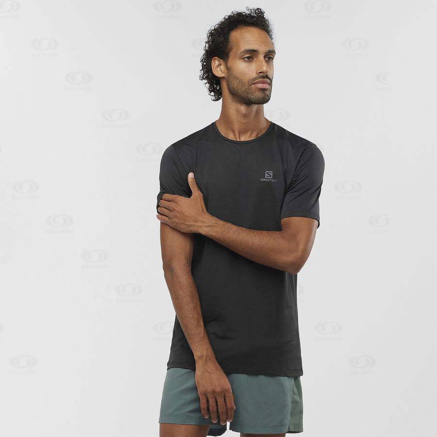 Black Men's Salomon AGILE TRAINING T Shirts | USA-N1610