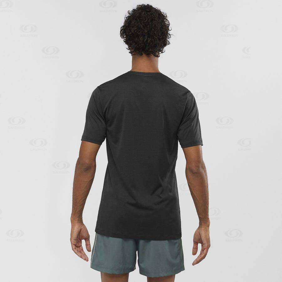 Black Men's Salomon AGILE TRAINING T Shirts | USA-N1610