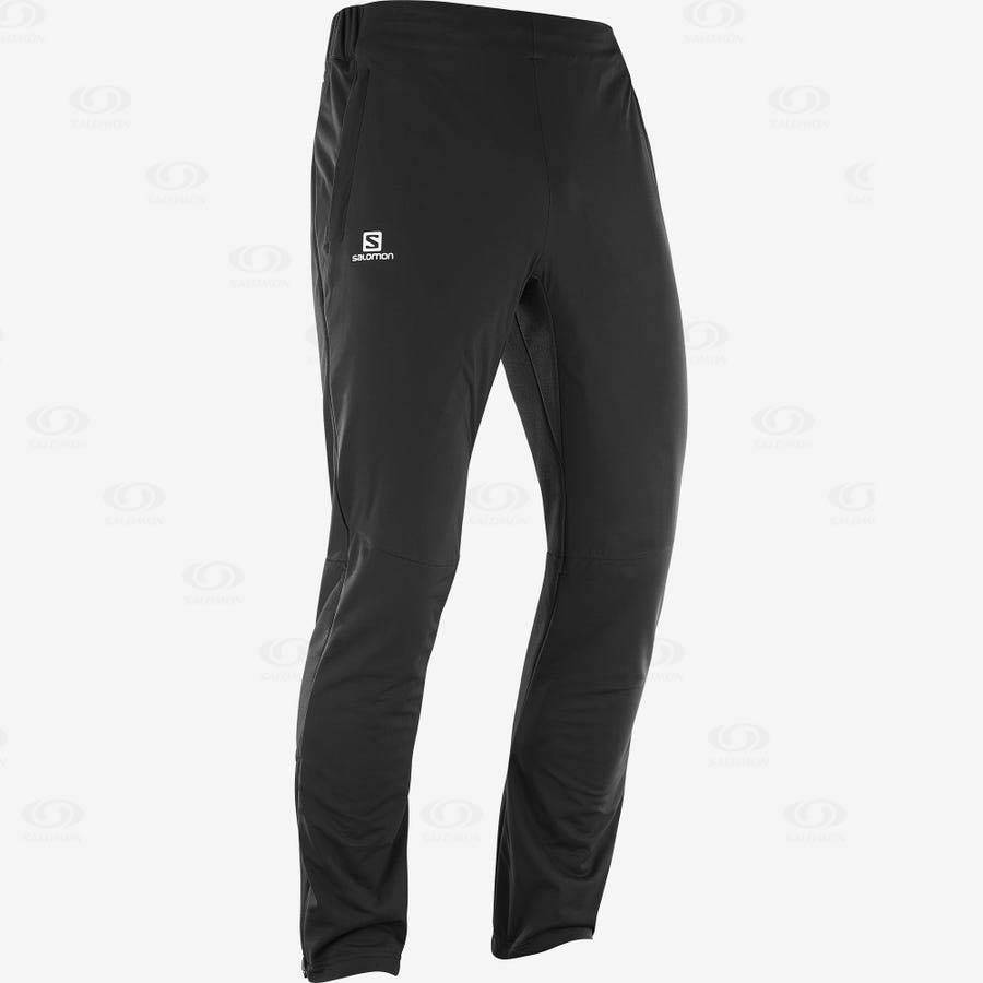 Black Men\'s Salomon AGILE WARM Ski Pants | USA-O1523