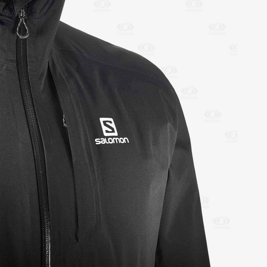 Black Men's Salomon BONATTI 2.5L Waterproof Jackets | USA-W1890