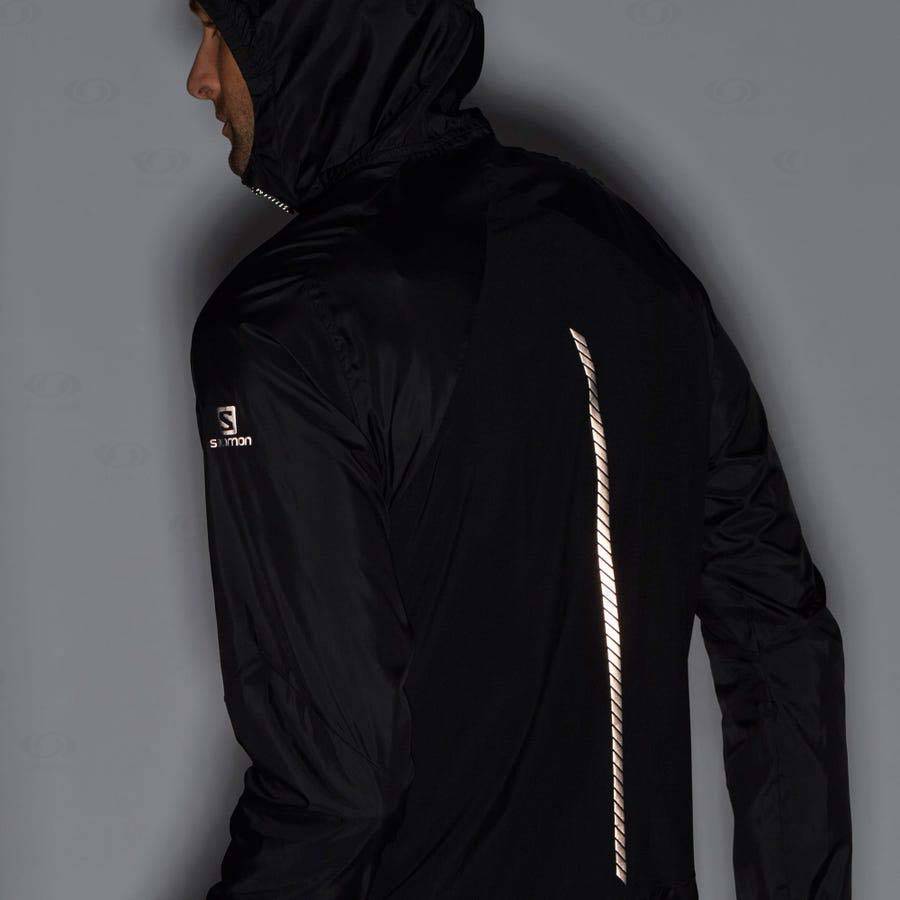 Black Men's Salomon BONATTI CROSS WIND Windbreaker | USA-O1280