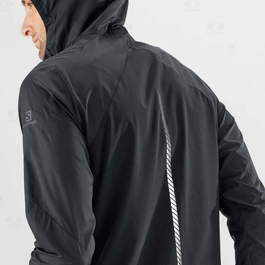 Black Men's Salomon BONATTI CROSS WIND Windbreaker | USA-O1280