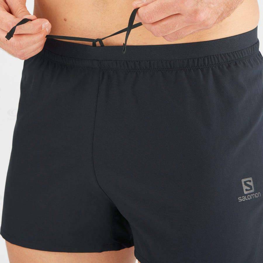 Black Men's Salomon CROSS 3'' Shorts | USA-S1254