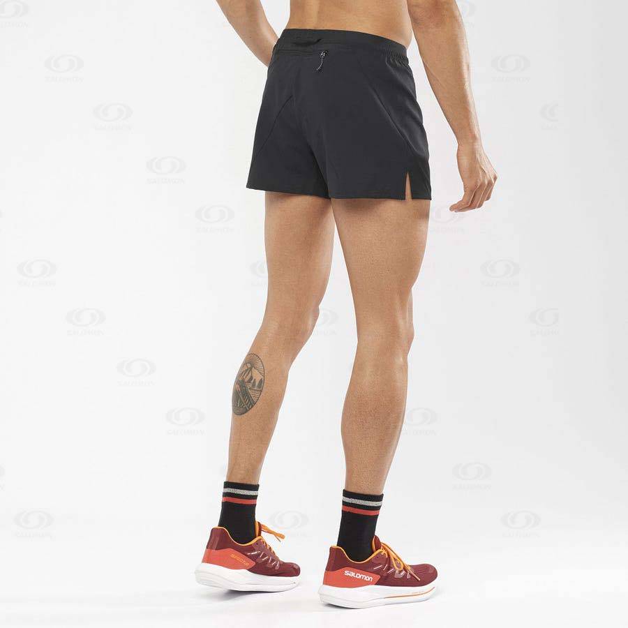 Black Men's Salomon CROSS 3'' Shorts | USA-S1254