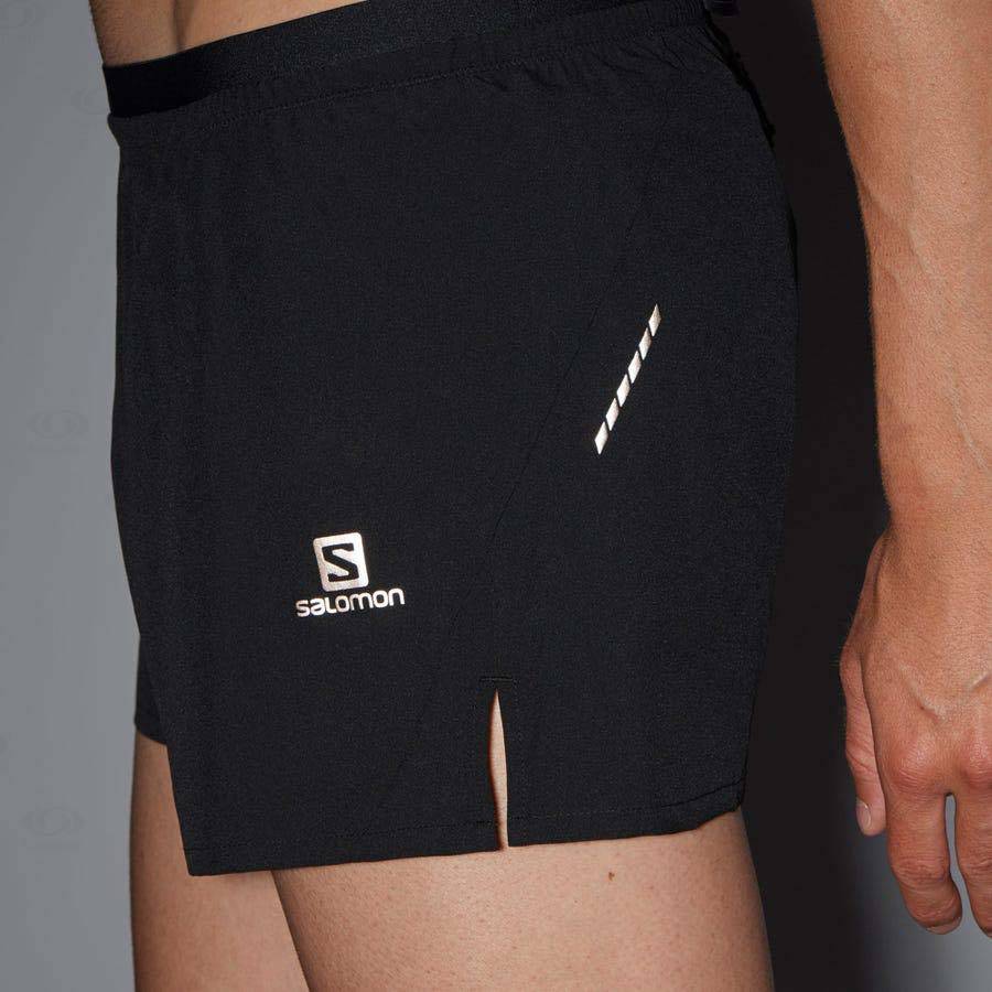 Black Men's Salomon CROSS 3'' Shorts | USA-S1254